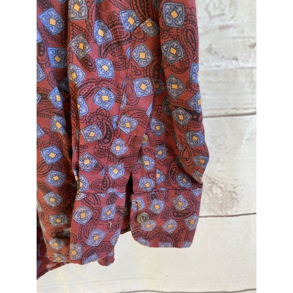 Vintage Ralph Lauren Chaps L Paisley Print Shirt Long Sleeve Button-Up Shirt - Picture 7 of 8